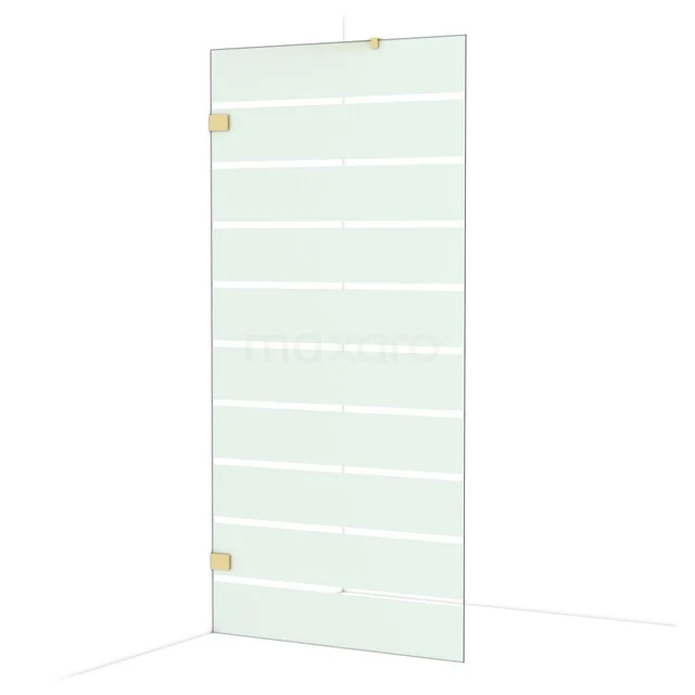 Diamond Inloopdouche | 100 cm Glanzend lichtgoud Helder met matte strepen Vaste wand IDA10226GLG Diamond Inloopdouche | 100 cm Glanzend lichtgoud Helder met matte strepen Vaste wand IDA10226GLG