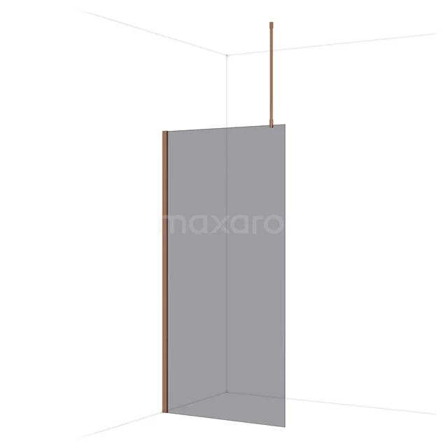Graue begehbare Duschwand aus Glas mit Aluminiumprofil, ideal für ein modernes Badezimmer.