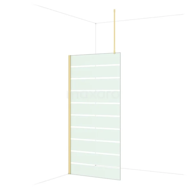 Glas Duschwand mit horizontalen Linien, Klarglas, minimalistisches Design, ideal als luxuriöse Trennung in modernen Bädern.