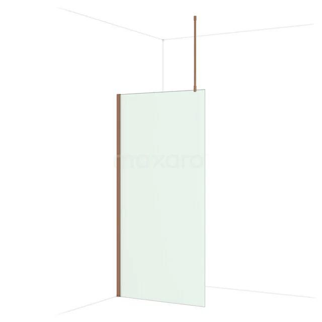 Diamond Inloopdouche | 100 cm Glanzend koper Matglas Vaste wand IDA10717GKP