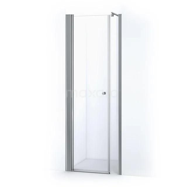 Glas Duschtür mit silbernem Rahmen, drehbares Design, ideal für moderne Bäder, hergestellt aus langlebigem Sicherheitsglas.