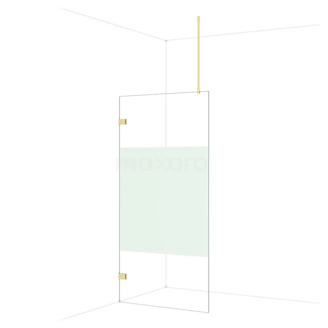Diamond Walk-in shower | 100 cm Glanzend lichtgoud Clear with matt strip Fixed wall IDA10723GLG Diamond Walk-in shower | 100 cm Glanzend lichtgoud Clear with matt strip Fixed wall IDA10723GLG