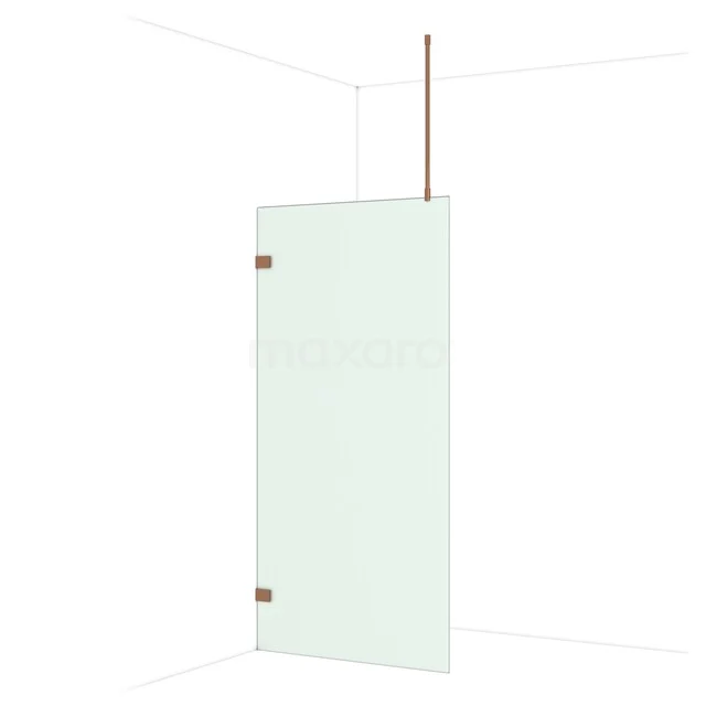 Diamond Walk-in shower | 100 cm Glanzend koper Frosted glass Fixed wall IDA10727GKP