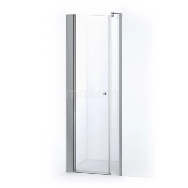 Strakke Glastür mit Chromprofil, platzsparendes Design, ideal für moderne Bäder.