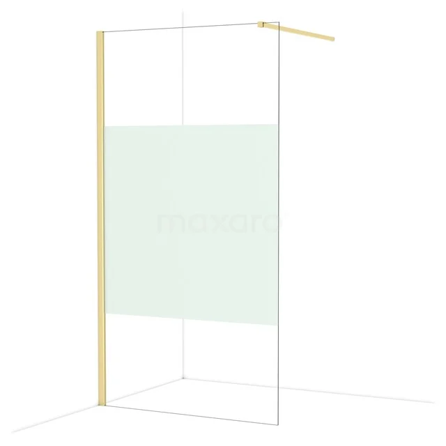 Diamond Inloopdouche | 110 cm Glanzend lichtgoud Helder met matte strook Vaste wand IDA11113GLG