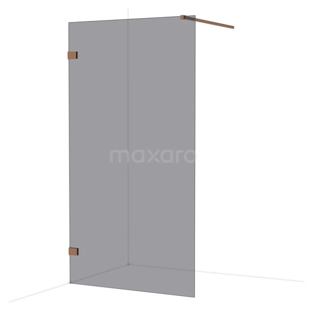 Diamond Inloopdouche | 110 cm Glanzend koper Rookglas Vaste wand IDA11121GKP Diamond Inloopdouche | 110 cm Glanzend koper Rookglas Vaste wand IDA11121GKP