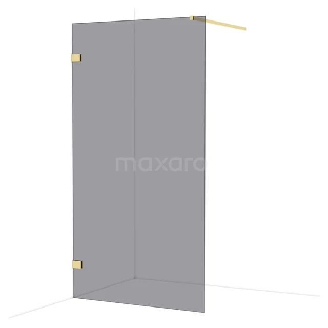 Diamond Inloopdouche | 110 cm Glanzend lichtgoud Rookglas Vaste wand IDA11121GLG