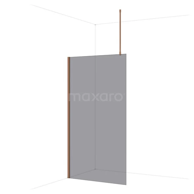 Diamond Inloopdouche | 110 cm Glanzend koper Rookglas Vaste wand IDA11711GKP Diamond Inloopdouche | 110 cm Glanzend koper Rookglas Vaste wand IDA11711GKP
