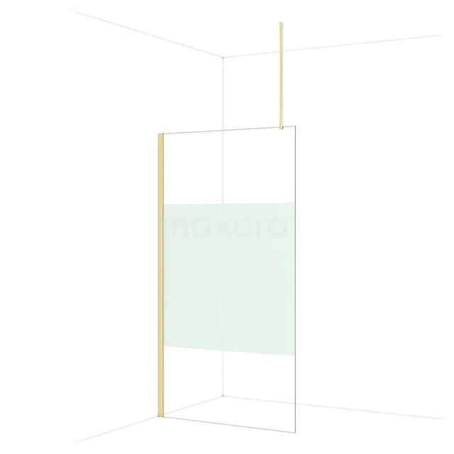 Diamond Walk-in shower | 110 cm Glanzend lichtgoud Clear with matt strip Fixed wall IDA11713GLG
