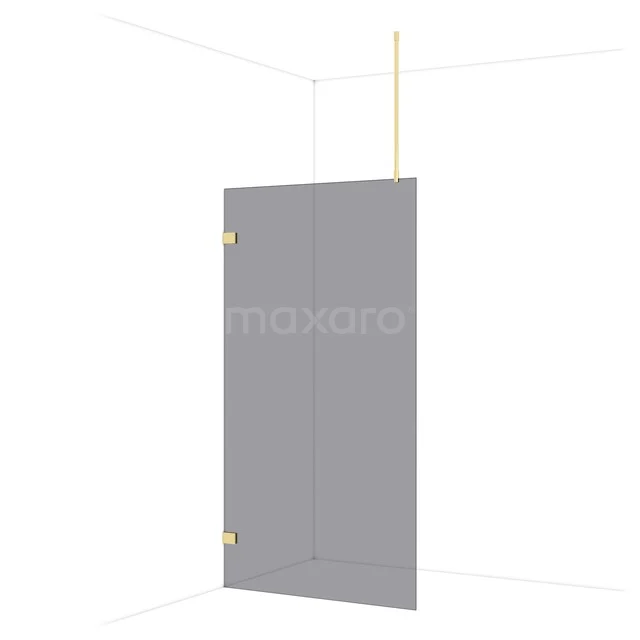 Diamond Inloopdouche | 110 cm Glanzend lichtgoud Rookglas Vaste wand IDA11721GLG