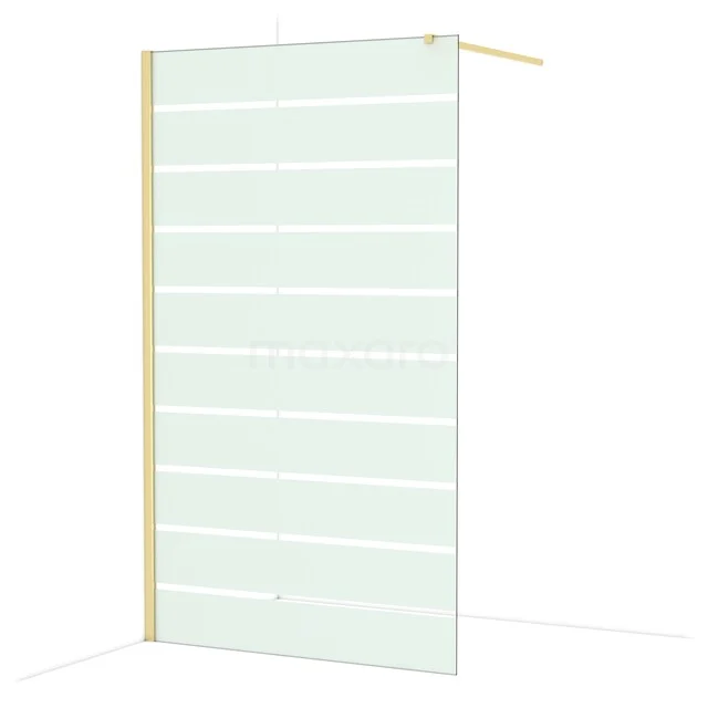Diamond Inloopdouche | 120 cm Glanzend lichtgoud Helder met matte strepen Vaste wand IDA12116GLG