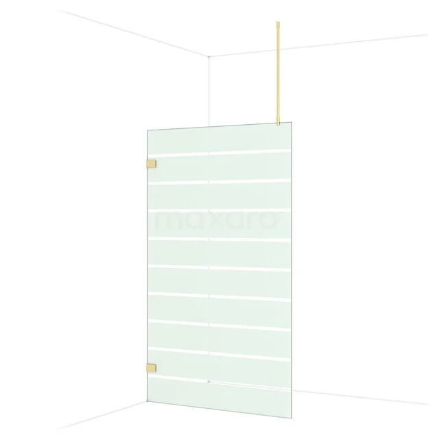 Diamond Inloopdouche | 120 cm Glanzend lichtgoud Helder met matte strepen Vaste wand IDA12726GLG Diamond Inloopdouche | 120 cm Glanzend lichtgoud Helder met matte strepen Vaste wand IDA12726GLG