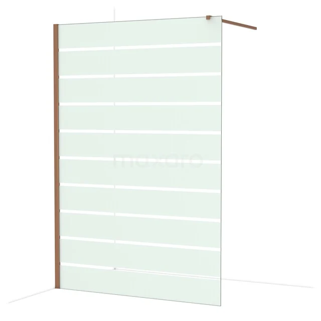 Diamond Walk-in shower | 140 cm Glanzend koper Clear with matt stripes Fixed wall IDA14116GKP Diamond Walk-in shower | 140 cm Glanzend koper Clear with matt stripes Fixed wall IDA14116GKP