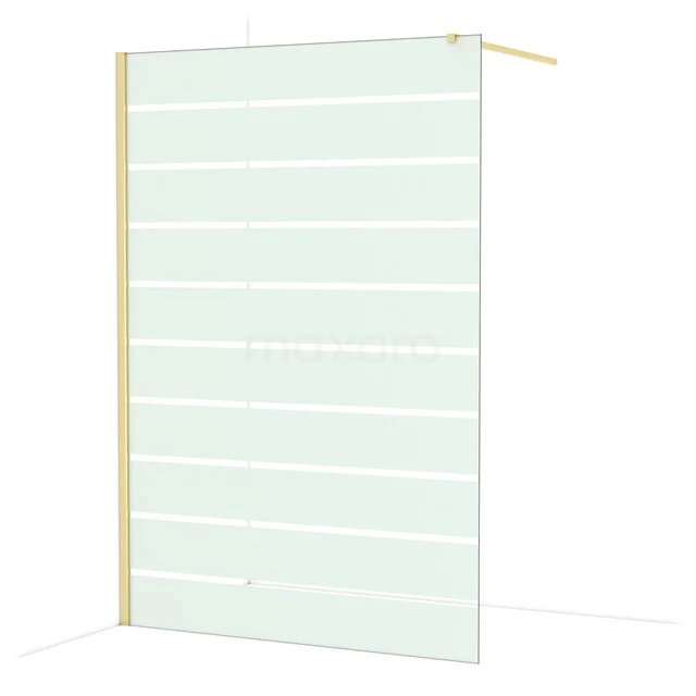 Diamond Inloopdouche | 140 cm Glanzend lichtgoud Helder met matte strepen Vaste wand IDA14116GLG