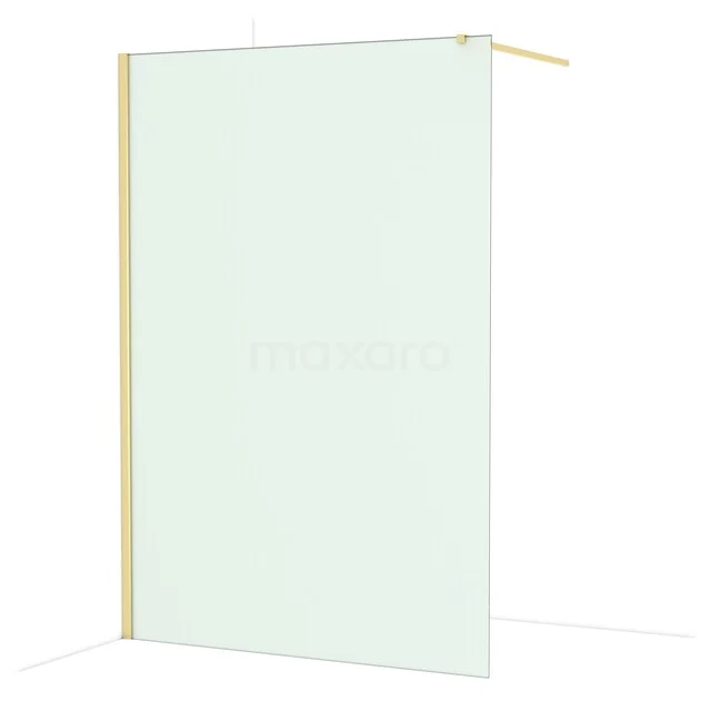 Diamond Walk-in shower | 140 cm Glanzend lichtgoud Frosted glass Fixed wall IDA14117GLG