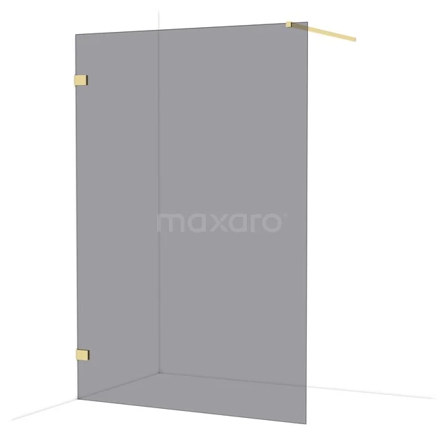 Diamond Inloopdouche | 140 cm Glanzend lichtgoud Rookglas Vaste wand IDA14121GLG