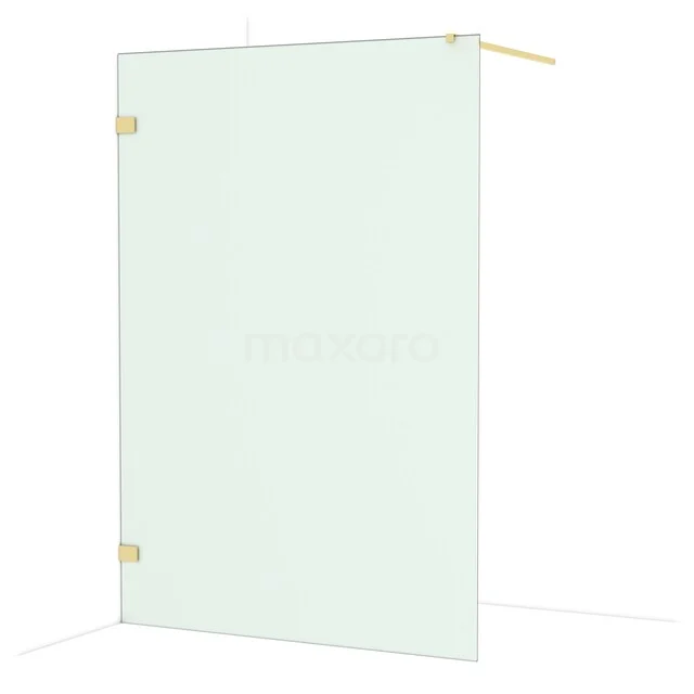Diamant begehbare Dusche 120cm Kupfer glänzend mattiert Glas Festwand IDA14127GLG Glas Duschwand, Klarglas, Gold Scharniere, straffes Design, ideal für eine moderne Badezimmergestaltung.