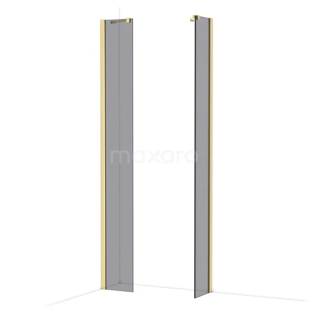 Diamond Walk-in shower | 30x30 cm Glanzend lichtgoud Smoke glass 2 fixed walls IDB0303411GLG Diamond Walk-in shower | 30x30 cm Glanzend lichtgoud Smoke glass 2 fixed walls IDB0303411GLG