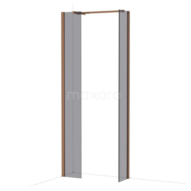 Duschtür mit satiniertem Glas und bronzefarbenem Aluminiumrahmen, perfekt für ein modernes Badezimmer.