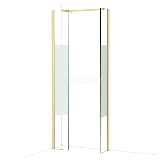 Diamond Walk-in shower | 30x30 cm Glanzend lichtgoud Clear with matt strip 2 fixed walls IDB0303513GLG Diamond Walk-in shower | 30x30 cm Glanzend lichtgoud Clear with matt strip 2 fixed walls IDB0303513GLG