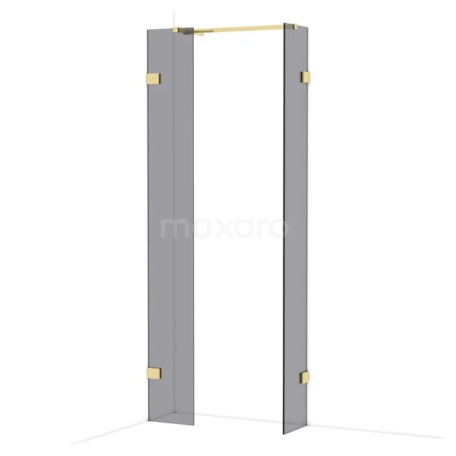 Diamond Walk-in shower | 30x30 cm Glanzend lichtgoud Smoke glass 2 fixed walls IDB0303521GLG Diamond Walk-in shower | 30x30 cm Glanzend lichtgoud Smoke glass 2 fixed walls IDB0303521GLG