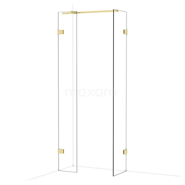 Begehbare Duschen IDB0304320GLG Glas Duschwand mit goldfarbenen Metallscharnieren, modernes Design für eine stilvolle Badezimmer Einrichtung.