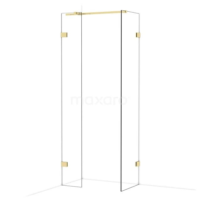 Diamond Inloopdouche | 50x30 cm Glanzend lichtgoud Helder glas 2 vaste wanden IDB0305320GLG Diamond Inloopdouche | 50x30 cm Glanzend lichtgoud Helder glas 2 vaste wanden IDB0305320GLG