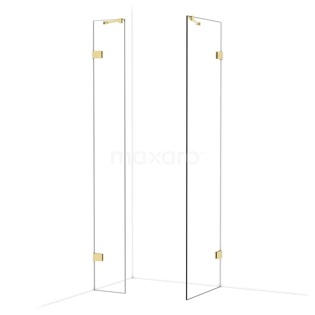 Diamond Walk-in shower | 60x30 cm Glanzend lichtgoud Clear glass 2 fixed walls IDB0306420GLG Diamond Walk-in shower | 60x30 cm Glanzend lichtgoud Clear glass 2 fixed walls IDB0306420GLG