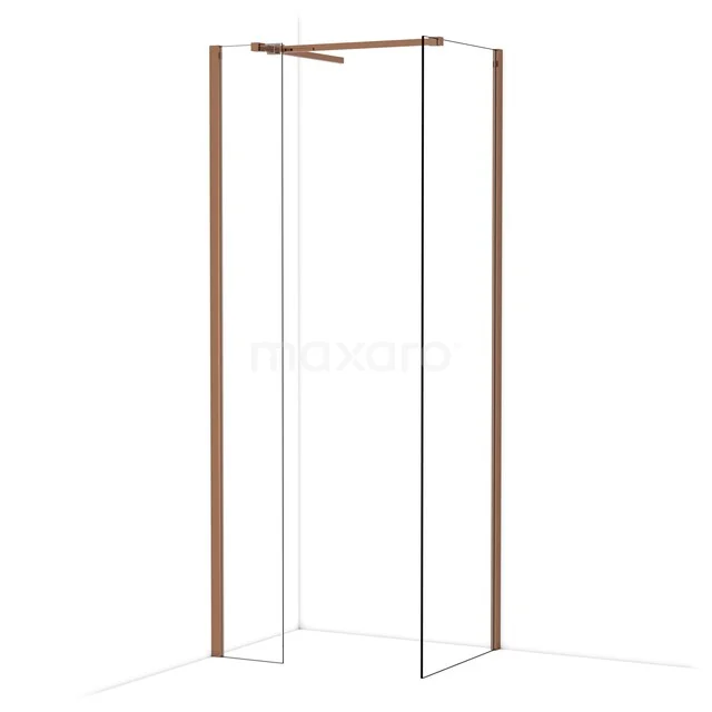 Diamond Walk-in shower | 60x30 cm Glanzend koper Clear glass 2 fixed walls IDB0306510GKP Diamond Walk-in shower | 60x30 cm Glanzend koper Clear glass 2 fixed walls IDB0306510GKP