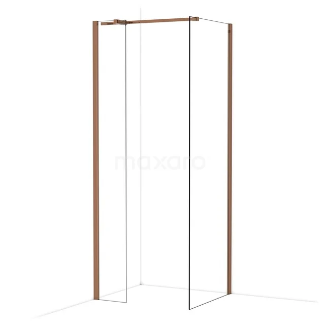 Diamond Walk-in shower | 70x30 cm Glanzend koper Clear glass 2 fixed walls IDB0307310GKP Diamond Walk-in shower | 70x30 cm Glanzend koper Clear glass 2 fixed walls IDB0307310GKP