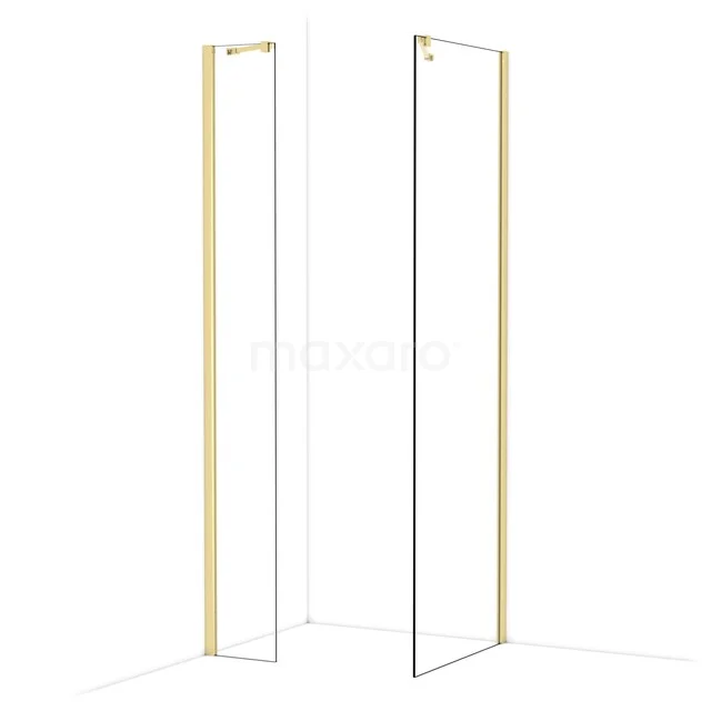 Diamond Walk-in shower | 70x30 cm Glanzend lichtgoud Clear glass 2 fixed walls IDB0307410GLG Diamond Walk-in shower | 70x30 cm Glanzend lichtgoud Clear glass 2 fixed walls IDB0307410GLG