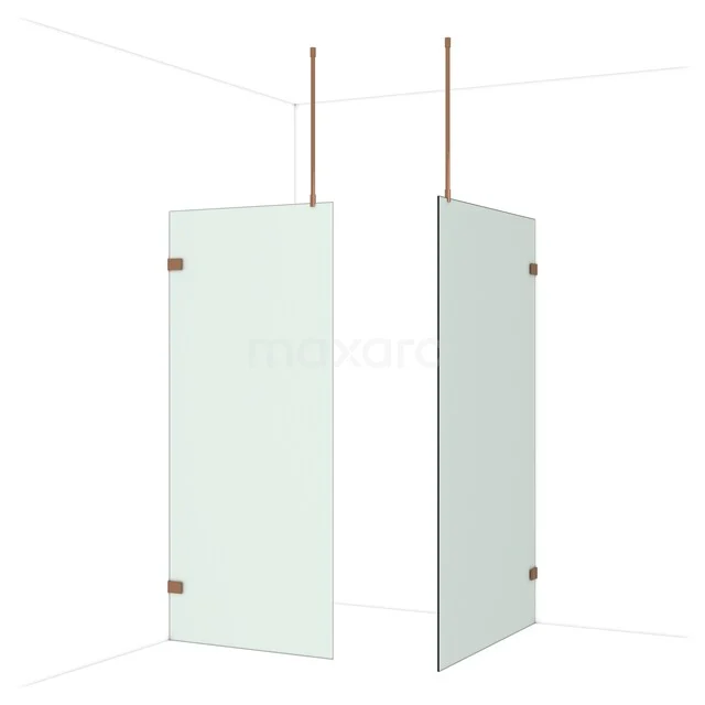 Diamond Walk-in shower | 120x90 cm Glanzend koper Frosted glass 2 fixed walls IDB0912927GKP Diamond Walk-in shower | 120x90 cm Glanzend koper Frosted glass 2 fixed walls IDB0912927GKP