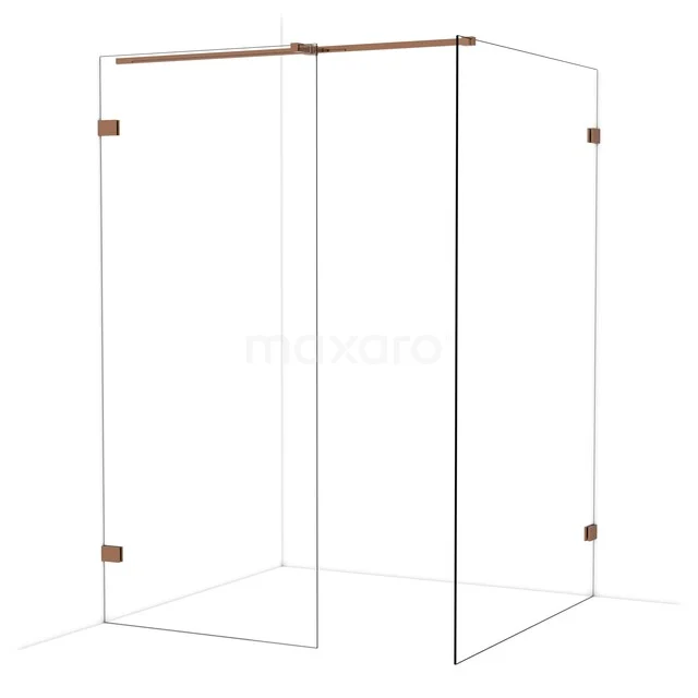 Diamond Walk-in shower | 130x90 cm Glanzend koper Clear glass 2 fixed walls IDB0913320GKP Diamond Walk-in shower | 130x90 cm Glanzend koper Clear glass 2 fixed walls IDB0913320GKP