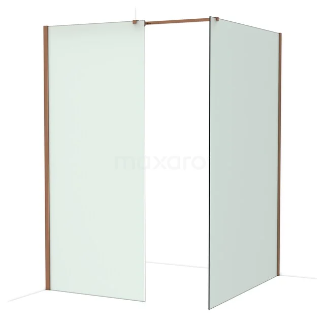 Diamond Walk-in shower | 140x90 cm Glanzend koper Frosted glass 2 fixed walls IDB0914317GKP Diamond Walk-in shower | 140x90 cm Glanzend koper Frosted glass 2 fixed walls IDB0914317GKP