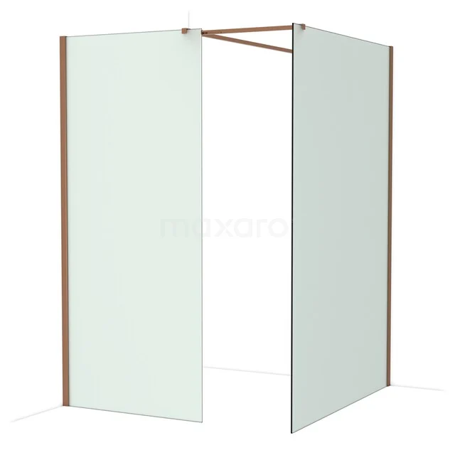 Eck-Duschwand mit Klarglas und Aluminiumprofilen, ideal für eine moderne und schlichte Badezimmergestaltung.