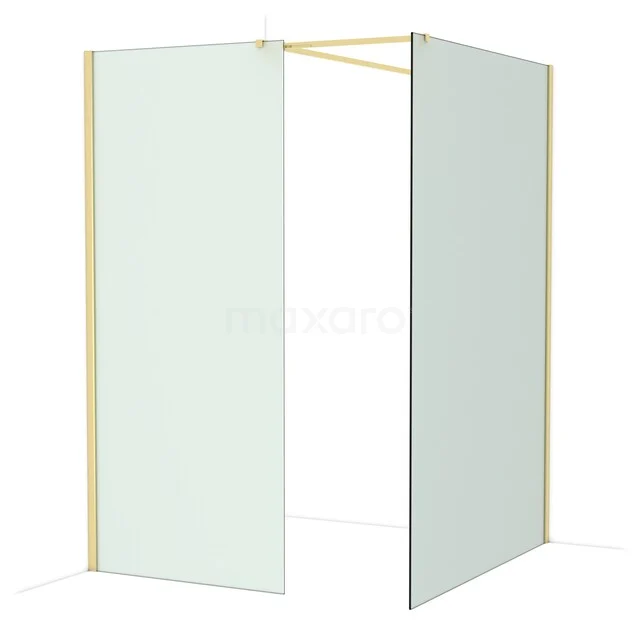 Diamond Walk-in shower | 140x90 cm Glanzend lichtgoud Frosted glass 2 fixed walls IDB0914517GLG Diamond Walk-in shower | 140x90 cm Glanzend lichtgoud Frosted glass 2 fixed walls IDB0914517GLG