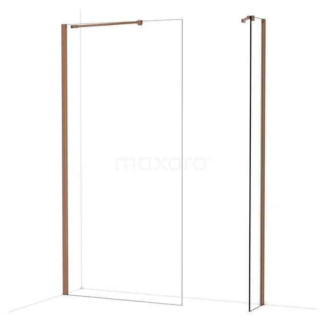 Diamond Inloopdouche | 100x30 cm Glanzend koper Helder glas 2 vaste wanden IDB1003410GKP Diamond Inloopdouche | 100x30 cm Glanzend koper Helder glas 2 vaste wanden IDB1003410GKP
