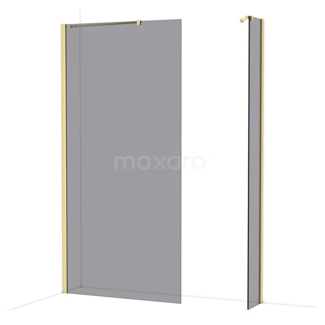 Diamond Inloopdouche | 100x30 cm Glanzend lichtgoud Rookglas 2 vaste wanden IDB1003411GLG Diamond Inloopdouche | 100x30 cm Glanzend lichtgoud Rookglas 2 vaste wanden IDB1003411GLG