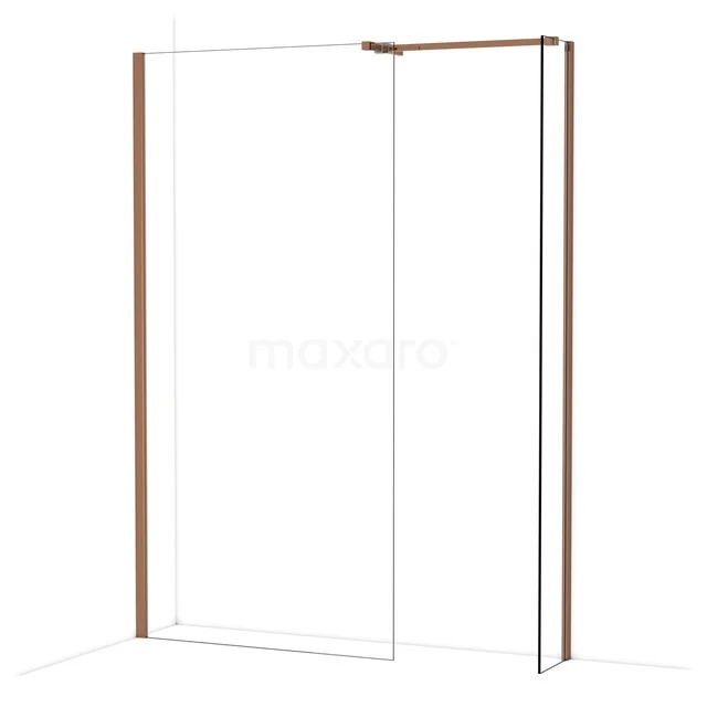 Diamond Walk-in shower | 100x30 cm Glanzend koper Clear glass 2 fixed walls IDB1003510GKP Diamond Walk-in shower | 100x30 cm Glanzend koper Clear glass 2 fixed walls IDB1003510GKP