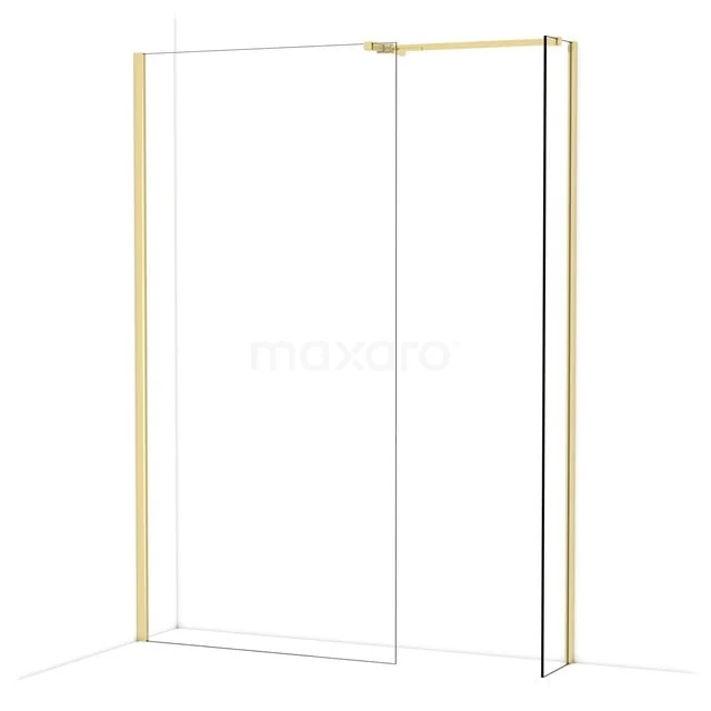 Diamond Inloopdouche | 100x30 cm Glanzend lichtgoud Helder glas 2 vaste wanden IDB1003510GLG Diamond Inloopdouche | 100x30 cm Glanzend lichtgoud Helder glas 2 vaste wanden IDB1003510GLG