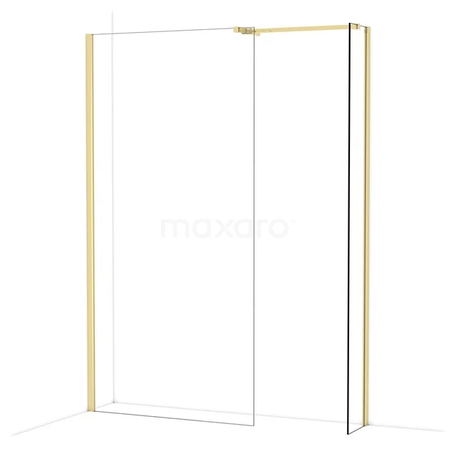 Diamond Walk-in shower | 100x30 cm Glanzend lichtgoud Clear glass 2 fixed walls IDB1003510GLG Diamond Walk-in shower | 100x30 cm Glanzend lichtgoud Clear glass 2 fixed walls IDB1003510GLG