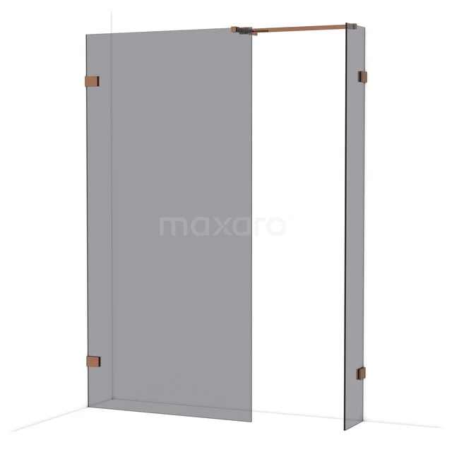 Diamond Walk-in shower | 100x30 cm Glanzend koper Smoke glass 2 fixed walls IDB1003521GKP Diamond Walk-in shower | 100x30 cm Glanzend koper Smoke glass 2 fixed walls IDB1003521GKP