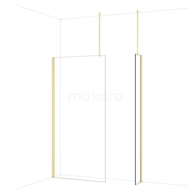 Diamond Inloopdouche | 100x30 cm Glanzend lichtgoud Helder glas 2 vaste wanden IDB1003910GLG Diamond Inloopdouche | 100x30 cm Glanzend lichtgoud Helder glas 2 vaste wanden IDB1003910GLG