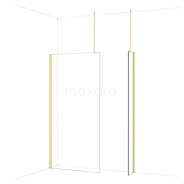 Glass shower wall with aluminium profiles, clear glass, perfect for modern bathroom furniture and a stylish appearance.