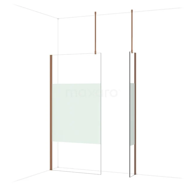 begehbare Dusche mit Glaswand, klare Linien und Metallprofile, perfekt für einen modernen Badezimmerstil.