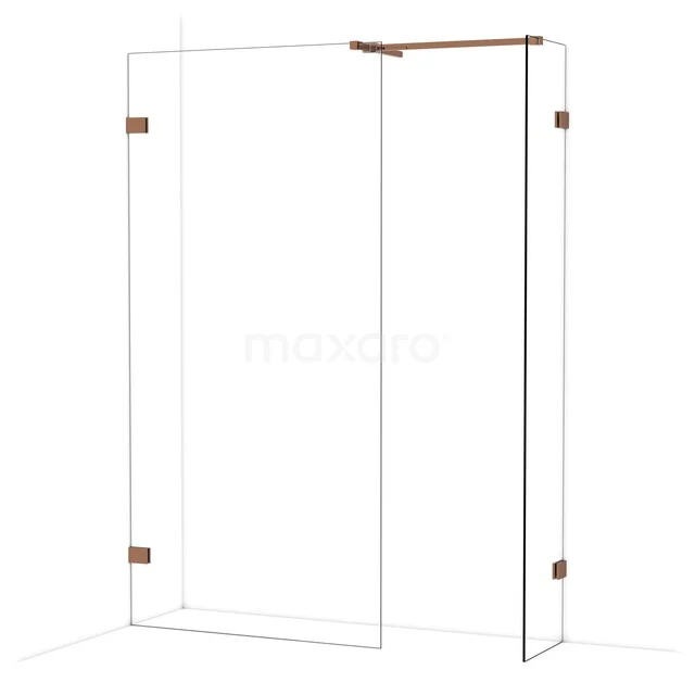 Diamond Walk-in shower | 100x40 cm Glanzend koper Clear glass 2 fixed walls IDB1004520GKP Diamond Walk-in shower | 100x40 cm Glanzend koper Clear glass 2 fixed walls IDB1004520GKP