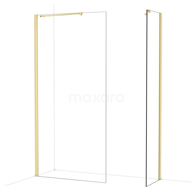 Begehbare Duschen IDB1005410GLG Duschwand goldfarbiges Rahmen, Glas, modernes Design; stilvolle Ergänzung zum Badezimmer.