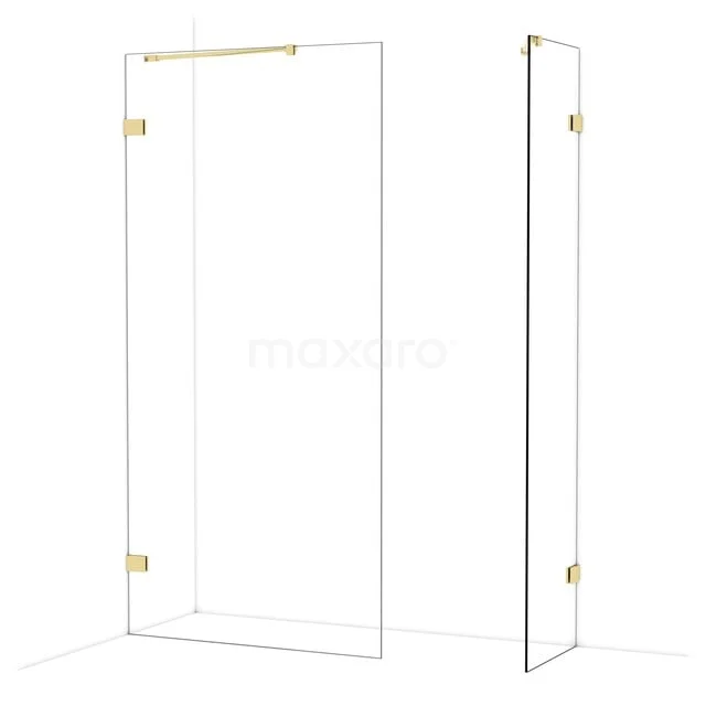 Diamond Inloopdouche | 100x50 cm Glanzend lichtgoud Helder glas 2 vaste wanden IDB1005420GLG Diamond Inloopdouche | 100x50 cm Glanzend lichtgoud Helder glas 2 vaste wanden IDB1005420GLG