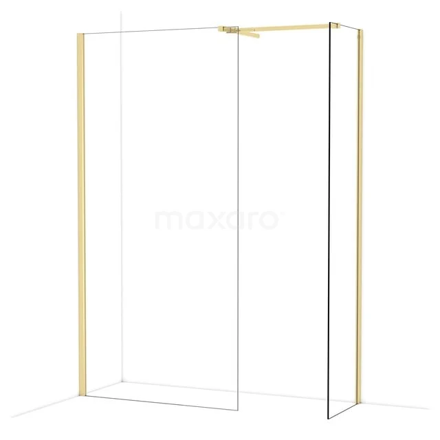 Diamond Inloopdouche | 100x50 cm Glanzend lichtgoud Helder glas 2 vaste wanden IDB1005510GLG Diamond Inloopdouche | 100x50 cm Glanzend lichtgoud Helder glas 2 vaste wanden IDB1005510GLG