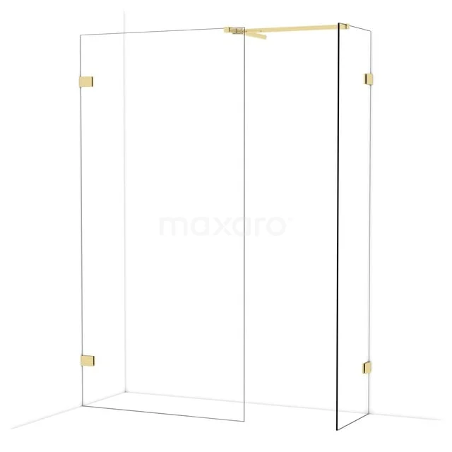 Diamond Inloopdouche | 100x50 cm Glanzend lichtgoud Helder glas 2 vaste wanden IDB1005520GLG Diamond Inloopdouche | 100x50 cm Glanzend lichtgoud Helder glas 2 vaste wanden IDB1005520GLG